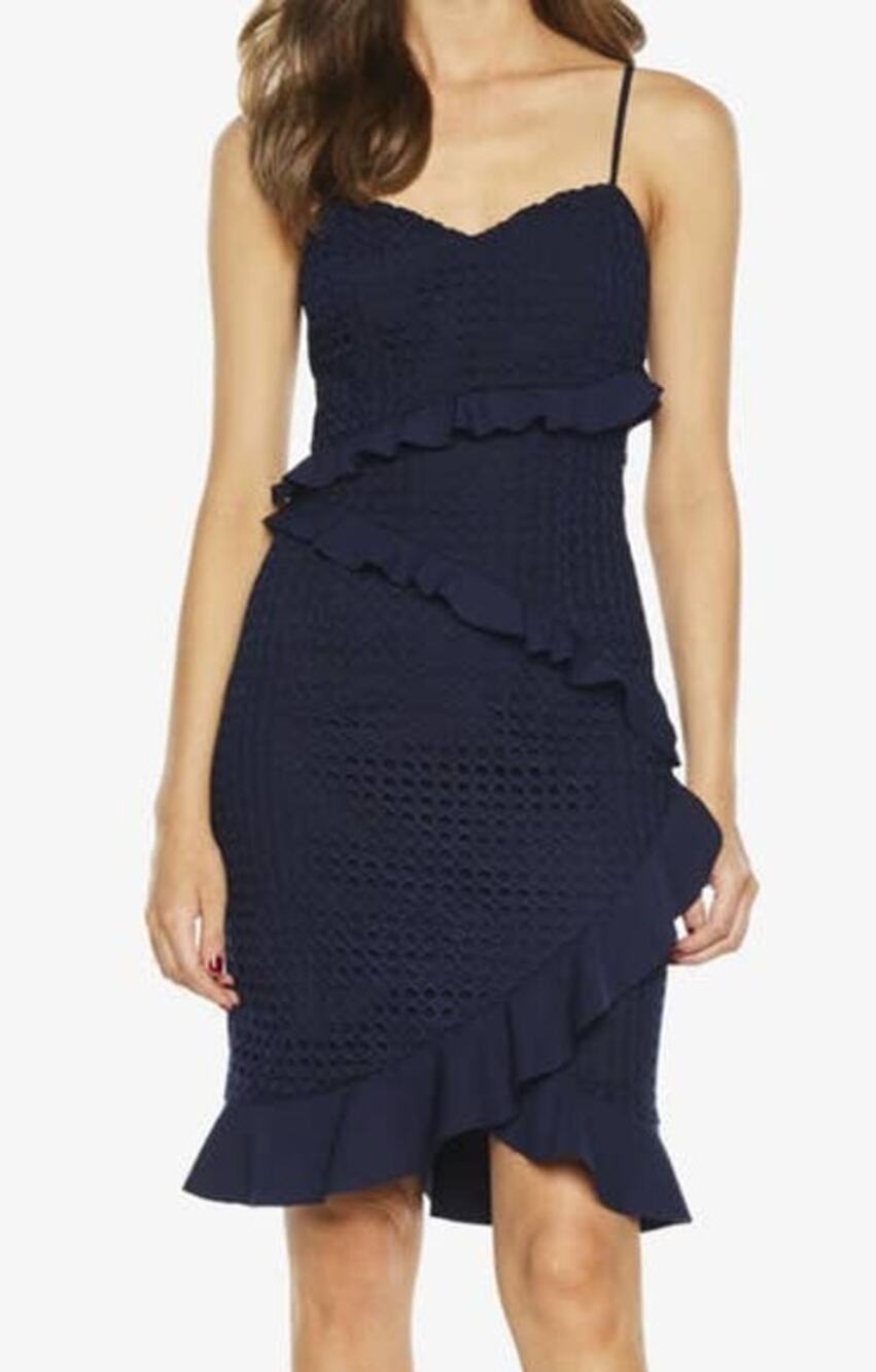 Bardot dress Fae Lace sleeveless blue size 10 L